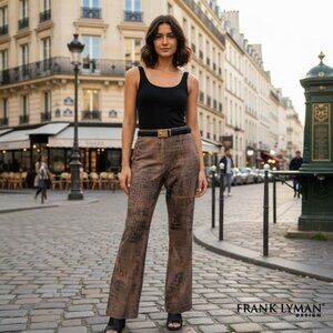 Frank Lyman Women's Straight Wide Leg Zip Closure Pants, Size: 14